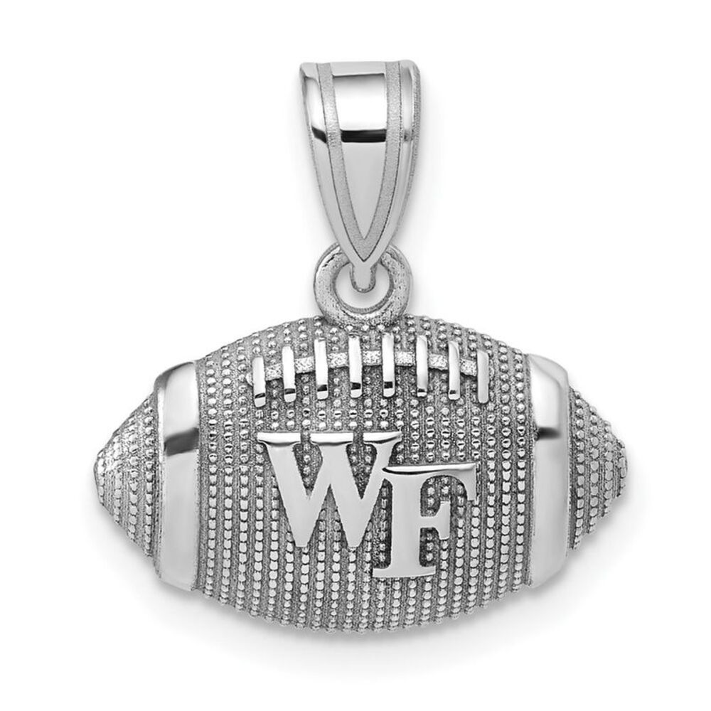 Sterling Silver Wake Forest University MD Domed Football Pendant